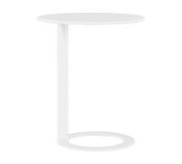 Genérico Mesa Auxiliar Redonda de Metal en Forma de C, Ahorra Espacio y es Ideal para sofá con Patas robustas. Fácil de Montar, Ideal para Sala de Estar, Dormitorio y Oficina. Blanco Brilla