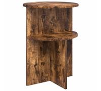 Genérico Mesa auxiliar Roble ahumado Ø 39,5 x 55 cm Madera de ingeniería | Diseño minimalista, acabado liso, fácil mantenimiento, ideal para salón o dormitorio, montaje requerido