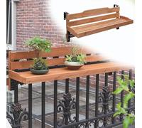 Genérico Mesa Balcon Mesa Rectangular Plegable de Pared, Disponible en Longitudes de 60, 90, 120 y 150 cm. Estante de Madera para balcón o Maceta. Se cuelga(L 150 CM)