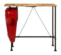 Genérico Mesa Bar Tractor Madera Maciza Mango Rojo y marrón 55x120x107cm,Mesas,Mesas de Cocina y de comedor-4009368