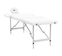 Genérico Mesa Camilla de Masaje de Aluminio Plegable de 4 cuerpos Blanco Crema,Salud y Belleza,Cuidado Personal,Masaje y relajación,Mesas de masaje-110100