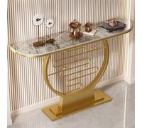 Genérico Mesa Consola Estrecha con Base semicircular de Metal, Elegante Mesa Auxiliar para la Entrada o el recibidor, fácil de Montar