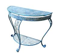 Genérico Mesa Consola JardíN de 2 Niveles En Forma Media Luna, Muebles Exterior Retro Que Ahorran Espacio, Soporte Plantas Mesa Auxiliar for Patio Exterior, Ideal for Balcones Entradas JardíN