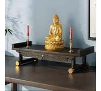 Genérico Mesa de Altar Budista, Santuario Personal de Pared, Estante de Altar Budista de Madera para el hogar, Estante para el Dios de la Riqueza, Guanyin, Estatua de Buda (elevada, Grande)