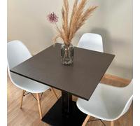 Generico Mesa de bar | Bistrot | Restaurante cuadrado con pie central 60/70/80 cm colores surtidos (tejido BELAST F289 - negro, 70 x 70)