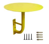 Genérico Mesa De Bar Redonda De Pared, Escritorio De Oficina, Mesas De Hierro, Bandeja Pequeña Gruesa, Banco De Trabajo para Té con Leche, Muebles Decorativos, Fácil De Montar(Amarillo)