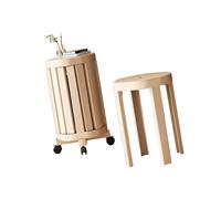 Genérico Mesa de Centro anidada,Taburete anidado Plast 4 en 1,Taburetes de Bar Redondos portátiles,Sin instalación for Mesa Auxiliar de Asientos de Sala de Estar(Color 3)