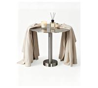 Genérico Mesa de Centro Redonda pequeña, Mesa Auxiliar Redonda de Acero Inoxidable con Tablero de 3 mm de Grosor, 30 cm de Altura para Sala de Estar, cafetería y Dormitorio(304,30x30cm)
