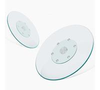 Genérico Mesa de Comedor Grande de 39 Pulgadas, Plato Giratorio de Vidrio Templado, Plato Giratorio Lazy Susan con Base de aleación de Aluminio, Bandeja giratoria antiinclinación para servi