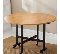 Genérico Mesa de Comedor Plegable Extensible con Hojas abatibles y Bordes Redondeados, Escritorio de Cocina Plegable con 6 Ruedas: Mesa versátil para Comer, Trabajar y estudiar en Espacios reducidos.