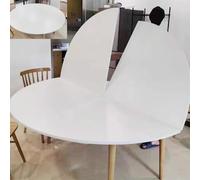 Genérico Mesa de Comedor Plegable Redonda de Alta Resistencia, de Madera Blanca (150 cm/59 Pulgadas), fácil de Guardar, Uso en Interiores y Exteriores, Ideal para Eventos y reuniones.