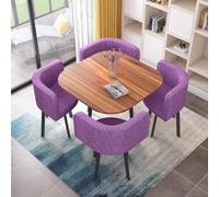 Genérico Mesa De Comedor Redonda/Cuadrada con Sillas CombinacióN De Mesa Y Silla De Restaurante Juego De Mesa Forma Cuadrada Y Sillas para áRea De RecreacióN Restaurante Cocina,09,80cm