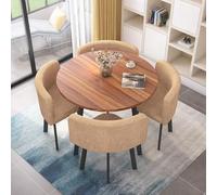 Genérico Mesa De Comedor Redonda/Cuadrada con Sillas CombinacióN De Mesa Y Silla De Restaurante Juego De Mesa Forma Cuadrada Y Sillas para áRea De RecreacióN Restaurante Cocina,10,80cm
