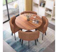 Genérico Mesa De Comedor Redonda/Cuadrada con Sillas CombinacióN De Mesa Y Silla De Restaurante Juego De Mesa Forma Cuadrada Y Sillas para áRea De RecreacióN Restaurante Cocina,04,80cm