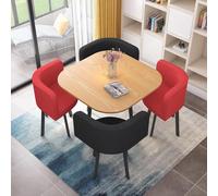Genérico Mesa De Comedor Redonda/Cuadrada con Sillas CombinacióN De Mesa Y Silla De Restaurante Juego De Mesa Forma Cuadrada Y Sillas para áRea De RecreacióN Restaurante Cocina,08,80cm