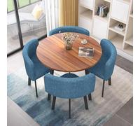 Genérico Mesa De Comedor Redonda/Cuadrada con Sillas CombinacióN De Mesa Y Silla De Restaurante Juego De Mesa Forma Cuadrada Y Sillas para áRea De RecreacióN Restaurante Cocina,01,80cm