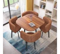Genérico Mesa De Comedor Redonda/Cuadrada con Sillas CombinacióN De Mesa Y Silla De Restaurante Juego De Mesa Forma Cuadrada Y Sillas para áRea De RecreacióN Restaurante Cocina,07,80cm