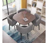 Genérico Mesa De Comedor Redonda/Cuadrada con Sillas CombinacióN De Mesa Y Silla De Restaurante Juego De Mesa Forma Cuadrada Y Sillas para áRea De RecreacióN Restaurante Cocina,05,80cm