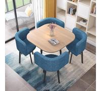 Genérico Mesa De Comedor Redonda/Cuadrada con Sillas CombinacióN De Mesa Y Silla De Restaurante Juego De Mesa Forma Cuadrada Y Sillas para áRea De RecreacióN Restaurante Cocina,03,80cm