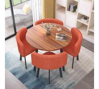 Genérico Mesa De Comedor Redonda/Cuadrada con Sillas CombinacióN De Mesa Y Silla De Restaurante Juego De Mesa Forma Cuadrada Y Sillas para áRea De RecreacióN Restaurante Cocina,02,80cm