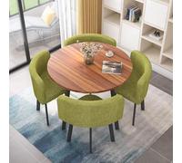 Genérico Mesa De Comedor Redonda/Cuadrada con Sillas CombinacióN De Mesa Y Silla De Restaurante Juego De Mesa Forma Cuadrada Y Sillas para áRea De RecreacióN Restaurante Cocina,12,80cm