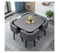 Genérico Mesa de Comedor Redonda, Mesa de conferencias Redonda con 4 sillas, Juego de 5 Piezas, Adecuada for Sala de Estar, Oficina, Sala de recepción, Mesa de Club.(P,80cm/31.5in)