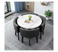 Genérico Mesa de Conferencia Redonda Cuadrada Moderna, con 4 Sillas, con Patas de Mesa de Metal, con Almohadillas Antideslizantes, for Sala de Estar, Comedor, Cocina(B,90cm/35.4in)