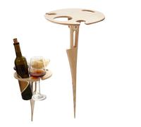 Genérico Mesa De Picnic Plegable Y Portátil | Soporte para Botellas de Vino de Mesa de Camping Exterior,Estante de Madera para Vino para Playa Senderismo Fiestas Patio Jardín Fogata Road Trip