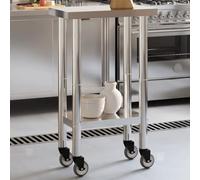 Genérico Mesa de Trabajo de Cocina con Ruedas Acero INOX 55x30x85 cm,Economía e Industria,Restauración-376459