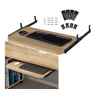Genérico Mesa Plegable Ajustable para Oficina y hogar, Mesa de Comedor Sencilla, Bandeja ergonómica para Teclado, Estante Ajustable para Teclado Debajo del Escritorio con riel Deslizante - Altura aju