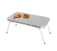 Genérico Mesa Plegable con Bandeja - Suministros de Jardinería Plegables Portátiles de Aleación de Aluminio - Mesa Pequeña de Camping - para Reuniones Familiares Jardín Deportes Patio Picnic Césped