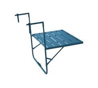 Genérico Mesa Plegable con barandilla para balcón al Aire Libre - Mesa Colgante de Metal Que Ahorra Espacio para Interiores y Exteriores - Mesa Auxiliar Azul para balcón, Patio, terraza y jardín