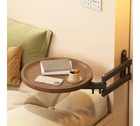 Genérico Mesa Plegable de Pared con Bandeja Redondas 30cm, Escritorio Extensible, Brazo metálico, Estante Flotante Giratorio, extensión de mesilla de Noche para Ventana Mirador