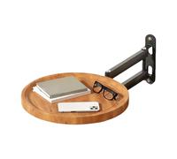 Generico Mesa plegable de pared montada en la mesa | Adjustable Swing Arm Round Bedside Wall Desk 30 cm | Rotating Floating Shelf Night Stand Extension Table With Raised Edge | Iron & Wood