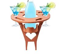 Generico Mesa plegable de picnic | Escritorio de exterior ligero con portavasos - Mesa plegable para camping - Para exteriores, césped, jardín, patio, casa, balcón, barbacoa, patio, pesca, viajes
