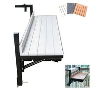 Genérico Mesa Plegable para balcón - Escritorio Blanco para barandilla - Escritorio Flotante Compacto para barandillas de hasta 14 cm de Grosor - Estructura metálica, 120 x 25 cm (47,2 x 9,8 Pulgadas