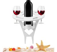 Genérico Mesa Plegable para Picnic Bandeja Compacta para Snacks Y Vino con