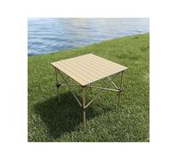 Genérico Mesa Plegable portátil for Exteriores con Tablero Enrollable de Aluminio y Bolsa de Transporte, for Patios y Playas.(Beige,95x55x50cm)