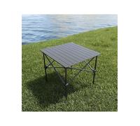 Genérico Mesa Plegable portátil for Exteriores con Tablero Enrollable de Aluminio y Bolsa de Transporte, for Patios y Playas.(Black,95x55x50cm)