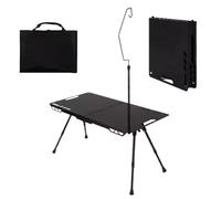 Genérico Mesa Portátil Pequeña - Altura Ajustable Aleación Aluminio,Mesa para Barbacoa Exterior - para Jardín Tailgating Viajes En Autocaravana Barbacoa Al Aire Libre Playa Patio Balcón