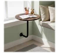 Genérico Mesa Redonda De Pared Moderna Mesa Auxiliar Creativa De Madera Maciza Moderna Mesa De Centro para Café Snacks Y Libros Diseño Elegante para Tu Hogar(Negro,40 cm)