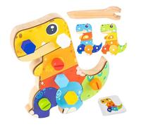 Generico Mesa sensorial atornillador para niños, juguetes educativos de madera para aprendizaje, juego sensorial con dinosaurio para desarrollo cognitivo para niños