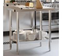 Genérico Mesa Trabajo Cocina y salpicadero Acero Inoxidable 82,5x55x93cm,Economía e Industria,Restauración-376457