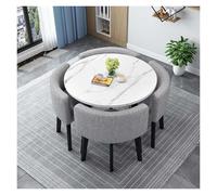 Genérico Mesa y Sillas de Comedor Redonda/Cuadrada, Conferencia Redonda, con 4 Sillas, Adecuada for Cocina, Patas de Goma Antideslizantes, for Sala de Estar(C,80cm/31.5in)