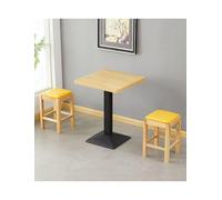 Genérico Mesa y Taburete, Conjunto Combinado de Mesa y Silla, Taburete Cuadrado de Madera Maciza, for el hogar, la Cocina, la Sala de Estar y el Comedor.(Yellow)