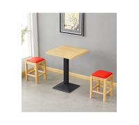 Genérico Mesa y Taburete, Conjunto Combinado de Mesa y Silla, Taburete Cuadrado de Madera Maciza, for el hogar, la Cocina, la Sala de Estar y el Comedor.(Red)