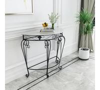 Genérico Mesas Consola con Almacenamiento, Escritorio para Pasillo, Mesa Auxiliar Estrecha, Mesa Consola de Entrada con Tablero de imitación mármol y Patas metálicas en Espiral, diseño Elegante Que a