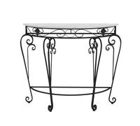 Genérico Mesas Consola con Almacenamiento, Escritorio para Pasillo, Mesa Auxiliar Estrecha, Mesa Consola semicircular con Elegantes Patas metálicas en Espiral y Tablero de imitación mármol