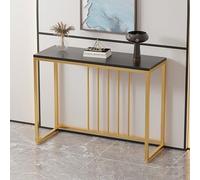 Genérico Mesas Consola con Almacenamiento, Escritorio para Pasillo, Mesa Auxiliar Estrecha, Mesa Consola Rectangular de Madera, Mesa de Entrada contemporánea con Patas de Metal, diseño Que Ahorra ESP