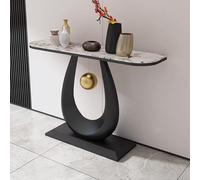 Genérico Mesas Consola con Almacenamiento, Escritorio para Pasillo, Mesa Auxiliar Estrecha, Mesa semicircular para teléfono, Mesa Consola Estrecha con Tablero de Piedra, Mesa Auxiliar contemporánea p